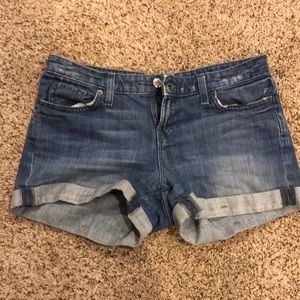 Jean shorts with cuffs